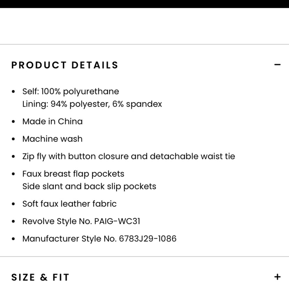 Revolve Paige Annessa black pleather jumpsuit 8 - Picture 4 of 7